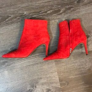 Steven red booties